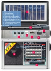 AM/FM Shortwave Solar Radio With Bluetooth Speaker Flashlight MP3 Player