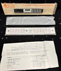 VTG Sceptre LCD Solar Electronic Ruler Calculator W/Box & Instuctions Not Used