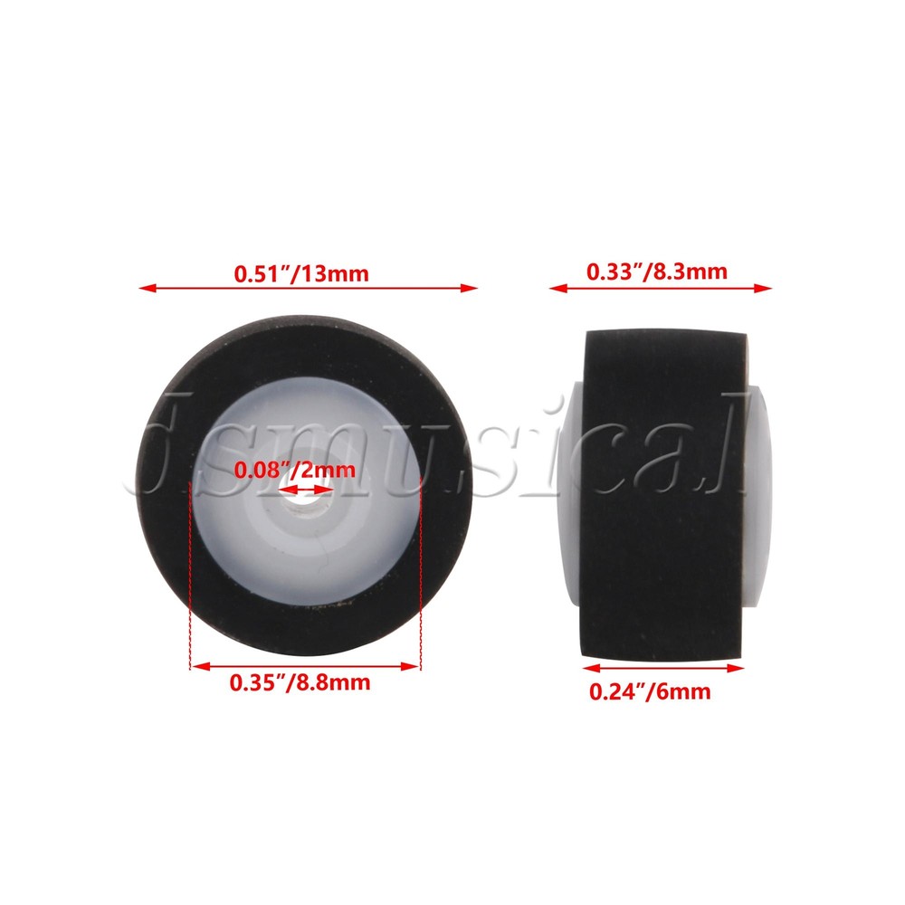 Pressure Belt Pulley Pinch Roller Belt Pulley Black 13x6x2mm Pack of 5