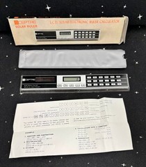 VTG Sceptre LCD Solar Electronic Ruler Calculator W/Box & Instuctions Not Used