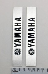 Yamaha Speaker Badge Logo Pair Silver Aluminum