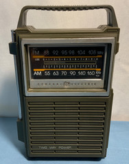 VTG 8’’ Radio General Electric GE 7-2800A AM/FM  Two Way Power Works Green