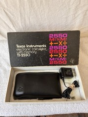 Texas Instruments TI-2550 Vintage Calculator Complete w/ Box + Original Papers