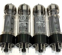 NOS Quad (4) Ei Yugoslavia EL34 6CA7 Tubes Closely Matched Current/Gm/Emissions