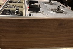 Akai 1730D-SS Quad Reel to Reel w/ Wood Case – Powers On – Spins Needs Service