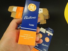 General Electric CARTON BOX for Radio Tubes EL 34-GZ34- 6SN7-120mm x 40mmx 40mm