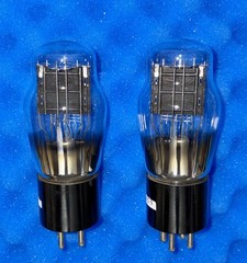TWO National Union NX-45 Tubes 45 / Tested +100% / Engraved 1930&rsquo;s Cup Getter