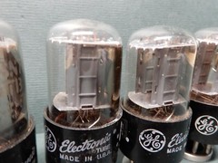 GE Set of 5 Gray Plate 6SN7 Vacuum Tubes Amplitrex Tested 80-111%