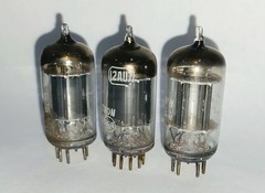 Matched 3 RCA 12AU7 Long 17mm Plates Angled D Getter Tubes 300B SE Amp *Test NOS