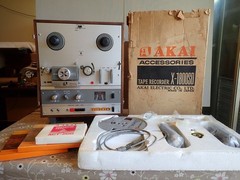 Akai X-1800SD Reel to Reel 8 Track Tape Recorder & Accessories LA OC See Video