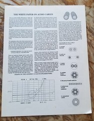 1988 STRAIGHT WIRE – 4 pg Brochure – White Paper on Audio Cables