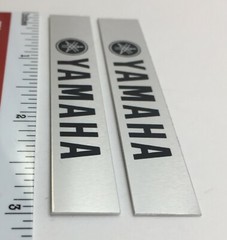 Yamaha Speaker Badge Logo Pair Silver Aluminum
