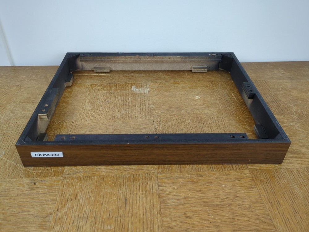 Pioneer PL-115D Turntable Parts – Replacement Wood Plinth Base w/ Badge