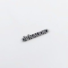 DYNAUDIO silvery metal logo badge replacement piece 30mm(1.18&Prime;)X 6mm(0.23&Prime;)