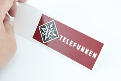 TELEFUNKEN logo badge Sticker Decal waterproof 108mm(4.25&Prime;)X40mm(1.57&Prime;) red