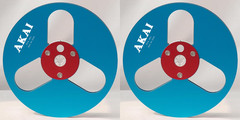 One Pair Blue Black TAPE REEL Akai 7 » inch Light Metal Aluminum Take Up Reel