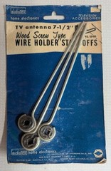 Vintage Audiotex TV Antenna 7 1/2&Prime; Wood Screw Type Wire Holder Standoffs USA NOS