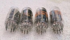 Very Strong Quad RCA 12AU7A Clear Top Grey Plate Side [] Getter