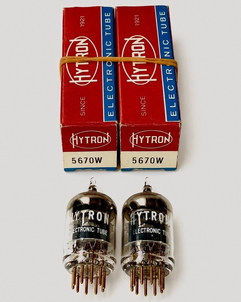 NOS HYTRON 5670W Gold Pin Matched Pair 2C51 / 396A Excellent WE396A Tested TV-7