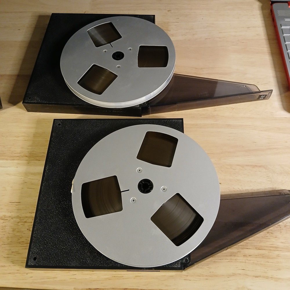 Pair of Vintage 7&Prime; Aluminum Tape Reels for Akai GX-77 Reel to Reel Tape Deck