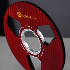 1X Studevox Pro Black/Red 10.5&Prime; Carbon Fiber 1/4&Prime; Tape Reel For Tape Recorders