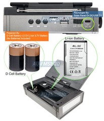AM/FM Shortwave Solar Radio With Bluetooth Speaker Flashlight MP3 Player