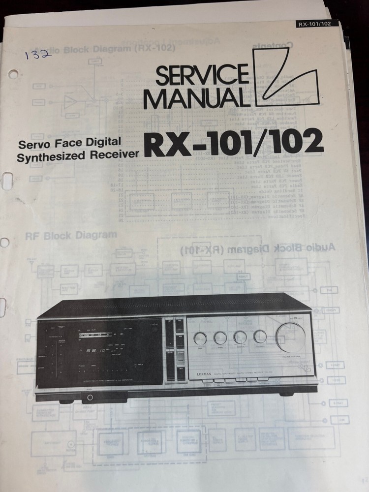 ORIG. LUXMAN RX-101 RX-102 RX101 Repair & Service Manual 132 285 *ORIGINAL**