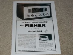 Fisher 90-T Tube Tuner Advertisement, 1 page, Article, Info, 1958