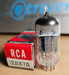 12AX7A RCA 14MM GREY PLATE VINTAGE TUBE NOS (1962) *eTRACER* #6