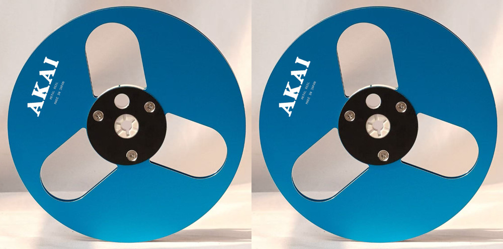 One Pair Blue Black TAPE REEL Akai 7 » inch Light Metal Aluminum Take Up Reel