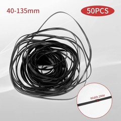 Durable Rubber Belts for Cassette Players, 50PCS, Flat Style, 2mm Width