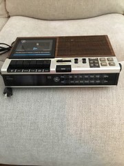 Vintage GE 7-4956B AM/FM Radio Cassette Player/Recorder Wood grain: Working