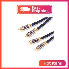 KUYIOHIFI Dual 2RCA Male to 2RCA Male Stereo Audio Cable, Double-Shielded (OD 8.