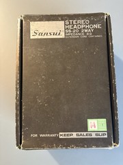 Working Vintage Sansui Stereo Headphones SS-20 2 Way w/Box Made In Japan