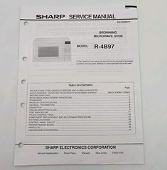 OEM Sharp Service Manual for Browning Microwave Oven Model R-4B97 Vintage
