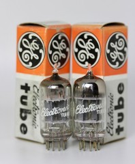 12AU7A ECC82 6189 NOS GE MATCHED-PAIR Symmetric Balance TUBES FREE-SHIP/DELIVERY