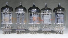 Five (5) RCA/GE (HP Label) 7025/12AX7/ECC83 Long Gray Plate USA