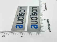 Audison Custom Aluminum Speaker Badge Logo Pair Self Stick