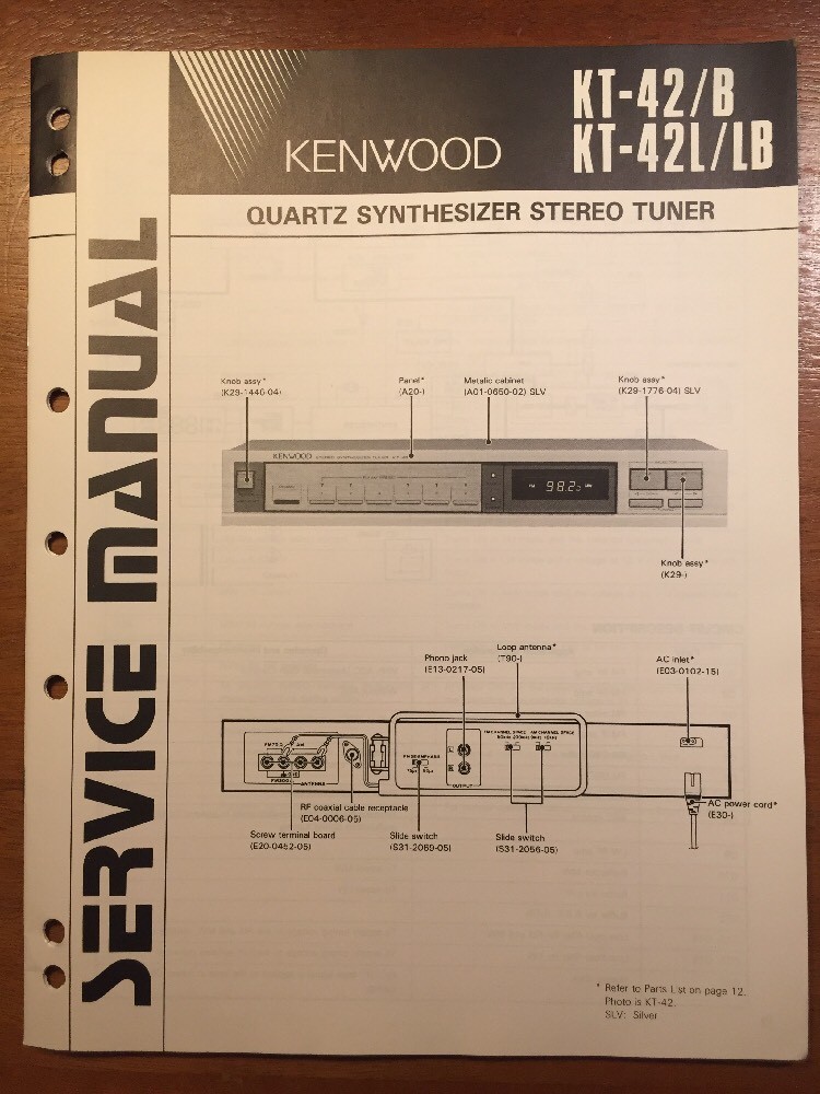 KENWOOD KT-42/B AND KT-42L/LB STEREO TUNER ORIGINAL SERVICE MANUAL P252