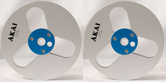 One Pair Blue Black TAPE REEL Akai 7 » inch Light Metal Aluminum Take Up Reel