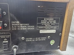 Vintage Pioneer SX-780 Stereo Receiver at 45 watts per Channel AM/FM