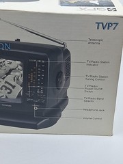 Vintage GPX Portable TV Television AM/FM Radio 5&Prime; Black White Screen TVP7 READ