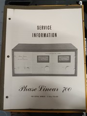 PHASE LINEAR 700 for serial no. 0 thru 773-200 Service Manual Original