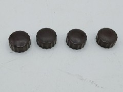 Vintage Motorola Tube Radio Knobs Lot of 4 Brown Scalloped Splined Control Knobs