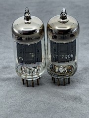 (2) RCA 5963 12AU7 Vacuum Tubes Long Black Plates Foil D Getters Test NOS