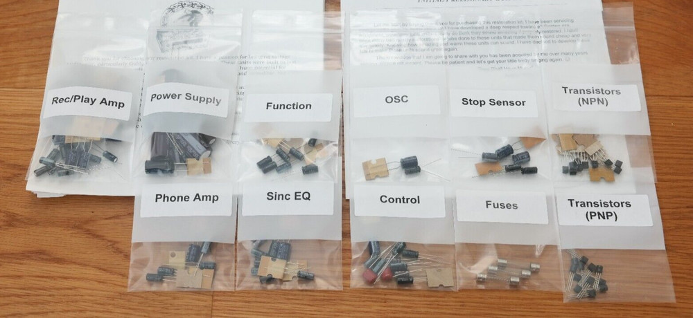 Teac A-3440 reel deck restoration service kit repair rebuild capacitor