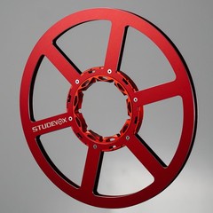 Studevox 10.5&Prime; Edge Polished Red Aluminium Tape Reel For Reel Tape Recorders
