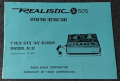 Realistic 505 Tape Recorder Parts & Manual Radio Shack