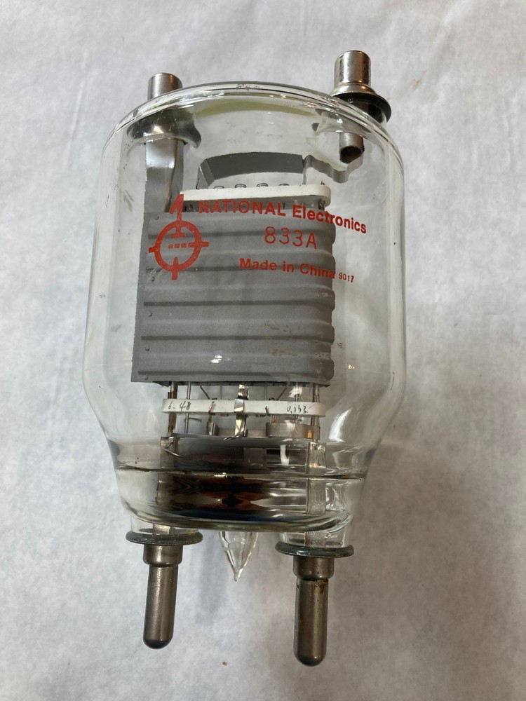 NATIONAL ELECTRONICS 833A TRANSMITTING TRIODE TUBE