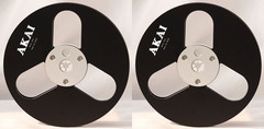 One Pair Blue Black TAPE REEL Akai 7 » inch Light Metal Aluminum Take Up Reel
